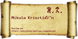 Mikula Krisztián névjegykártya