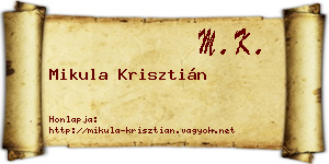 Mikula Krisztián névjegykártya